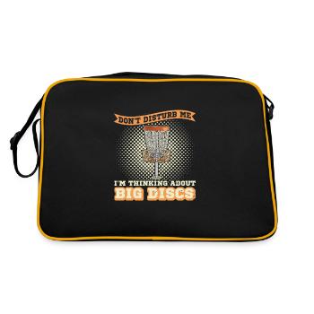 Discgolf Flugscheibe Tree Sport Discgolfer - Retro Tasche - Schwarz/Gold - Hinten