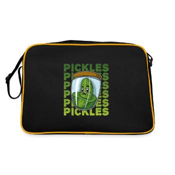 Gherkins disant verre nourriture cuisine fruits - Sac Retro - noir/or - Dos