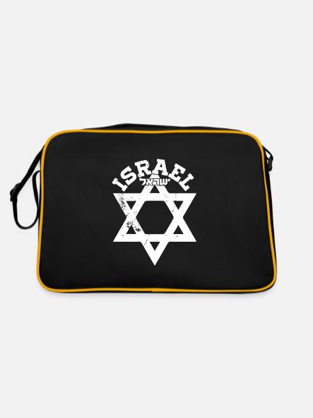 Star of David Israel Israeli Judaism East - Retro Bag - black/gold - Back
