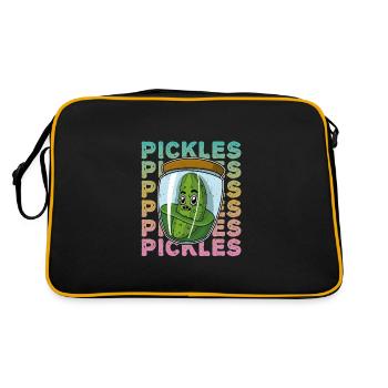 Gherkins disant verre nourriture cuisine fruits - Sac Retro - noir/or - Dos