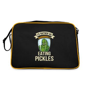 Concombres, cornichons, cornichons, fruits, aliments - Sac Retro - noir/or - Dos