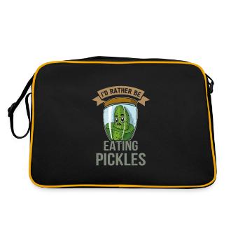 Concombres, cornichons, cornichons, fruits, aliments - Sac Retro - noir/or - Dos