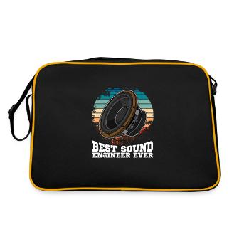 Subwoofer Music Sound Technician Audio Saying - Retro Bag - black/gold - Back