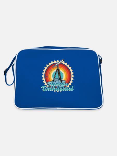 Stargazing Telescope Astronomers - Retro Bag - blue/white - Back
