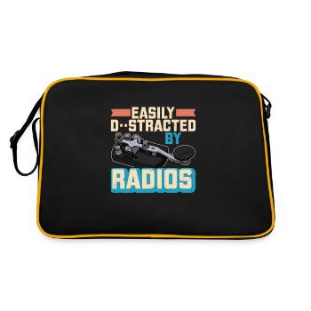 Radio Operator Morse Mortar Ham Radio Radio - Retro Bag - black/gold - Back