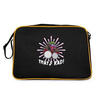 Rettich Schlagzeug Garten Salat Vegan Vegetarisch - Retro Tasche - Schwarz/Gold - Hinten