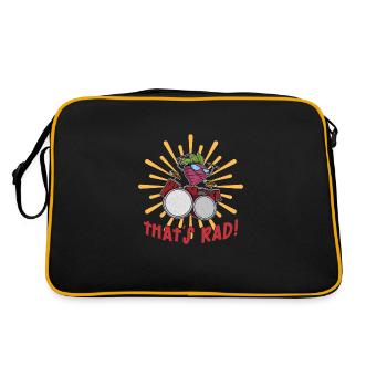 Rettich Schlagzeug Garten Salat Vegan Vegetarisch - Retro Tasche - Schwarz/Gold - Hinten