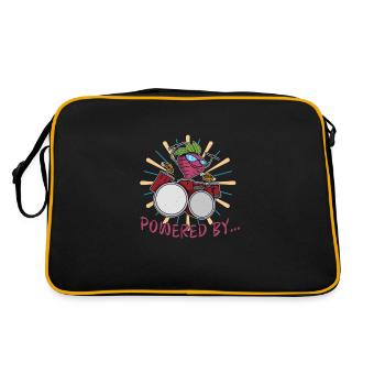 Garten Bio Rettich Vegan Veganer Essen Gesund - Retro Tasche - Schwarz/Gold - Hinten