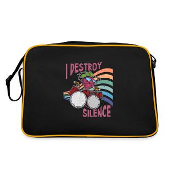 Rettich Gesund Essen Gemüse Salat Schlagzeug - Retro Tasche - Schwarz/Gold - Hinten
