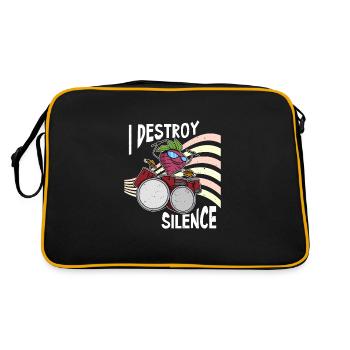 Rettich Gesund Essen Gemüse Salat Schlagzeug - Retro Tasche - Schwarz/Gold - Hinten