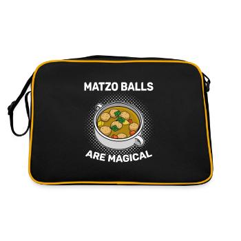 Matzo Koscher Pessach Israel Küche Kultur - Retro Tasche - Schwarz/Gold - Hinten