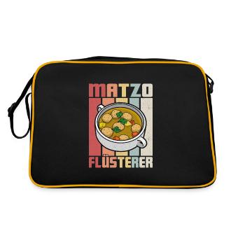 Matzah Matzo Küche Israel Jüdische Koscher - Retro Tasche - Schwarz/Gold - Hinten
