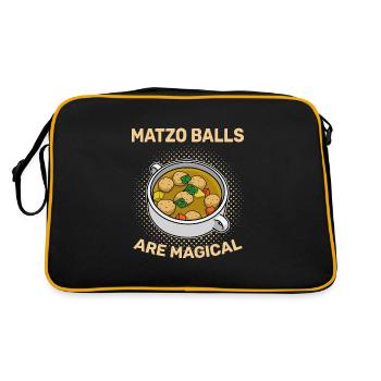 Matzo Koscher Pessach Israel Küche Kultur - Retro Tasche - Schwarz/Gold - Hinten