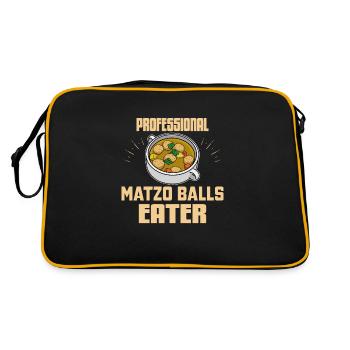 Pesach Koscher Shalom Pessach Küche Gericht - Retro Tasche - Schwarz/Gold - Hinten
