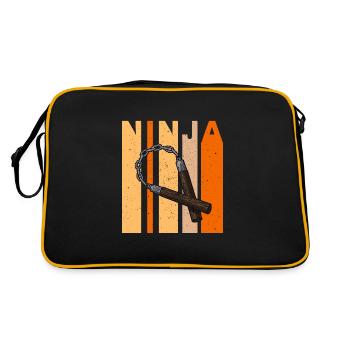 Armes japonaises Nunchaku Ninja Entraînement Arts martiaux - Sac Retro - noir/or - Dos