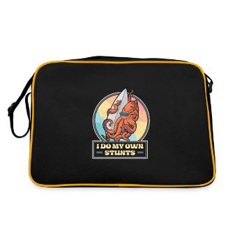 Summer Surfing Octopus Surfboard Summer Ocean - Retro Bag - black/gold - Back