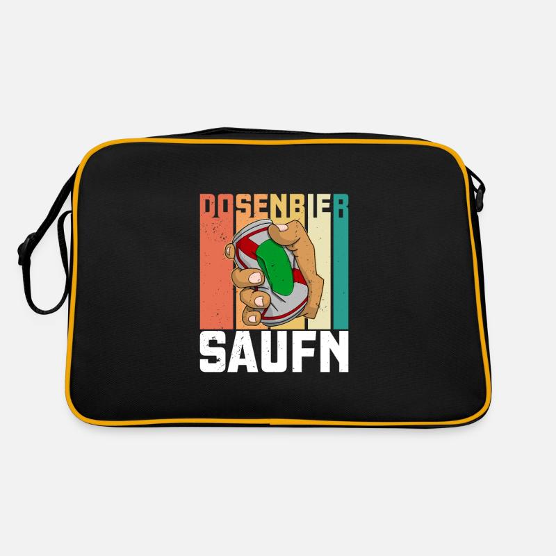 Dosenbier Saufen Spruch Alkohol Bier Kampftrinker Retro Tasche