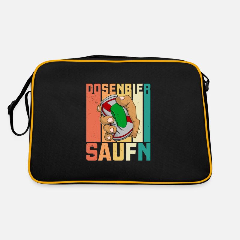 Dosenbier Saufen Spruch Alkohol Bier Kampftrinker Retro Tasche