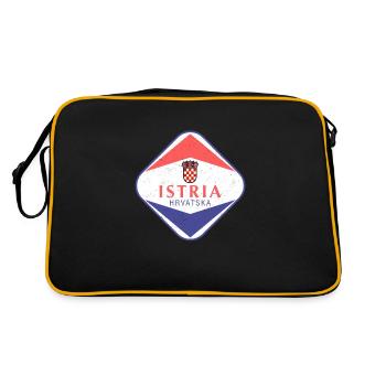 Istria Hrvatska Croatia Balkan Travel Holiday Flag - Retro Bag - black/gold - Back
