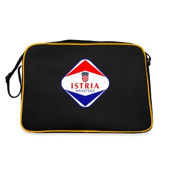 Istria Hrvatska Croatia Balkan Travel Holiday Flag - Retro Bag - black/gold - Back