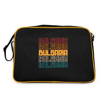Bulgare Bulgarien Flagge Urlaub Sofia Herkunft - Retro Tasche - Schwarz/Gold - Hinten