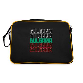 Bulgare Bulgarien Flagge Urlaub Sofia Herkunft - Retro Tasche - Schwarz/Gold - Hinten