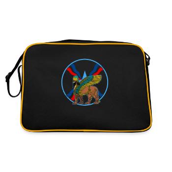 Antique divinité Lamassu mythologie Babylone Sumer - Sac Retro - noir/or - Dos