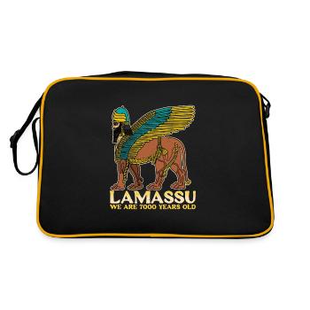 Lamassu Mésopotamie Babylone divinité Antiquités - Sac Retro - noir/or - Dos