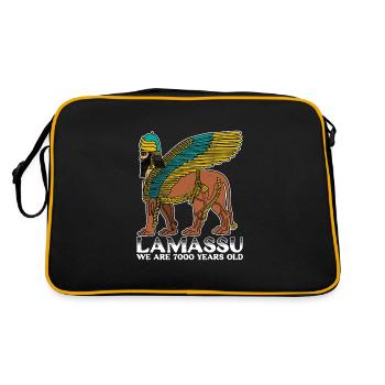 Lamassu Mésopotamie Babylone divinité Antiquités - Sac Retro - noir/or - Dos