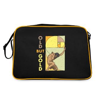 Geometrie Goldener Schnitt Fibonacci Spirale - Retro Tasche - Schwarz/Gold - Hinten