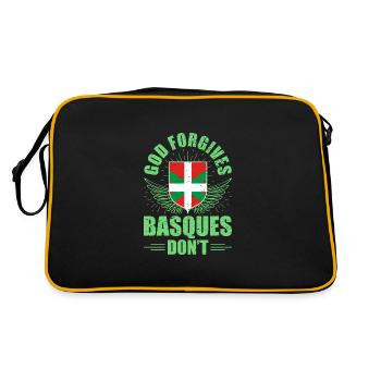 Euzkadi Sprache Euskal Herria Basken Spanien - Retro Tasche - Schwarz/Gold - Hinten