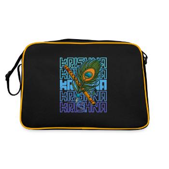Buddhismus Krishna Flöte Hindustani Bambus - Retro Tasche - Schwarz/Gold - Hinten
