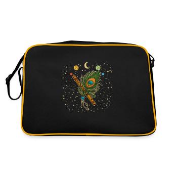 Buddhismus Musik Krishna Flöte Bansuri Yoga - Retro Tasche - Schwarz/Gold - Hinten