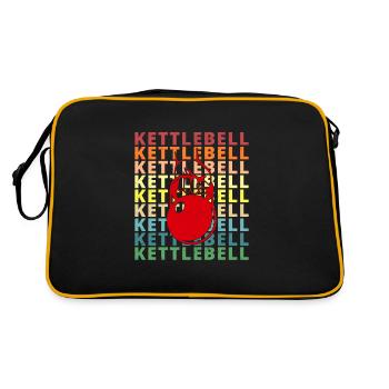 Barbell Hantel Kettlebell Gym Sport Muskeln - Retro Tasche - Schwarz/Gold - Hinten