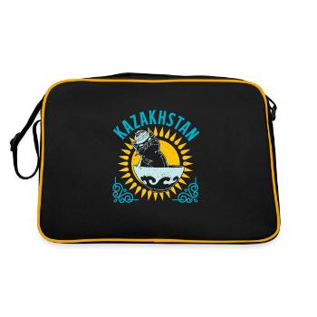 Kasachstan National UdSSR Herkunft Kasachisch - Retro Tasche - Schwarz/Gold - Hinten