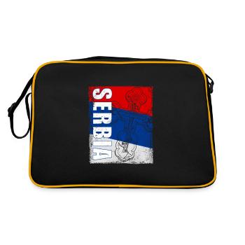 Serbien Orthodox Balkan Christentum Belgrad - Retro Tasche - Schwarz/Gold - Hinten