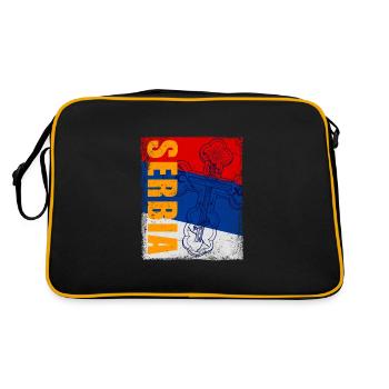 Serbien Orthodox Balkan Christentum Belgrad - Retro Tasche - Schwarz/Gold - Hinten