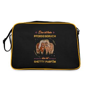 Pony Voltigieren Shetland Shetty Mädchen - Retro Tasche - Schwarz/Gold - Hinten