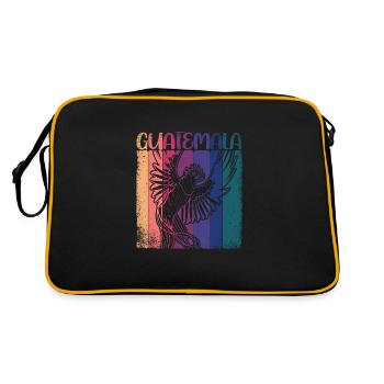 Paradiesvogel Quetazal Antigua Tropisch Guate - Retro Tasche - Schwarz/Gold - Hinten