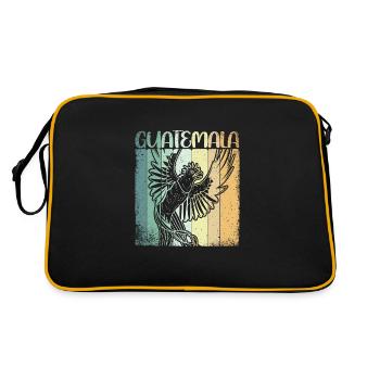 Paradiesvogel Quetazal Antigua Tropisch Guate - Retro Tasche - Schwarz/Gold - Hinten
