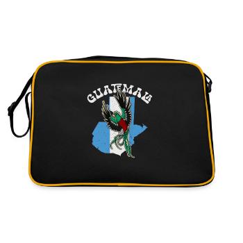 Paradiesvogel National Quetzal Guatemala Guata - Retro Tasche - Schwarz/Gold - Hinten