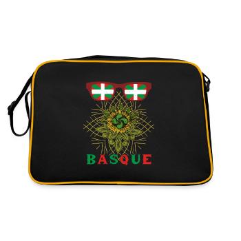 Basken National Patriotisch Euskal Herria - Retro Tasche - Schwarz/Gold - Hinten
