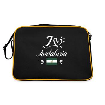 Sevilla Flagge Iberische Halbinsel Spanien - Retro Tasche - Schwarz/Gold - Hinten