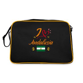 Sevilla Flagge Iberische Halbinsel Spanien - Retro Tasche - Schwarz/Gold - Hinten