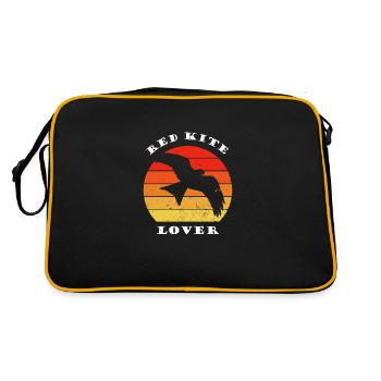 Zugvogel Rotmilan Beobachten Wald Biologie - Retro Tasche - Schwarz/Gold - Hinten