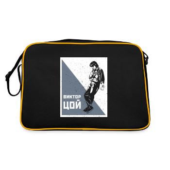 Kino UdSSR Musik Musiker Russland Zoi Sowjet - Retro Tasche - Schwarz/Gold - Hinten