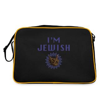 Dreidelspiel Chanukka Jude Spiel Hebräisch - Retro Tasche - Schwarz/Gold - Hinten
