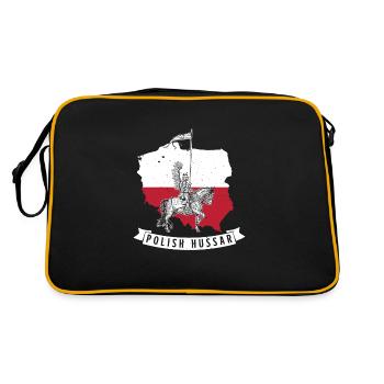 Schwere Kavallerie Militär Polen Husaria Polska Fl - Retro Tasche - Schwarz/Gold - Hinten