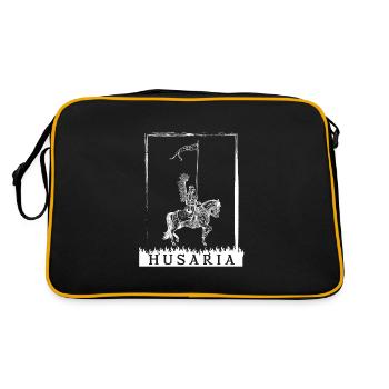 Polnische Kavallerie Husaria Polska Husaren Polen - Retro Tasche - Schwarz/Gold - Hinten