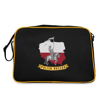 Schwere Kavallerie Militär Polen Husaria Polska Fl - Retro Tasche - Schwarz/Gold - Hinten
